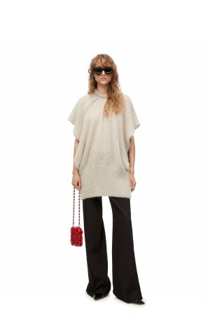 Prendas De Punto Loewe Oversize sweater in mohair Mujer Gris | 970MYCEZV