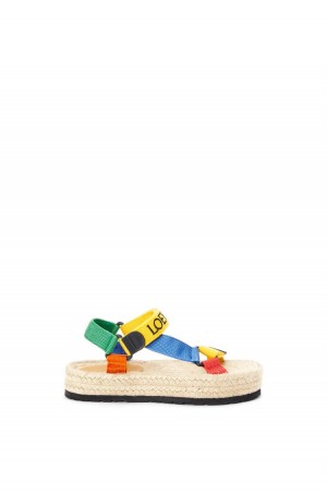 Sandalias Loewe Tiras espadrille in nylon Mujer Amarillo | 905BNWSAJ