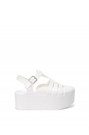 Sandalias Loewe Wedge sandal in rubber Mujer Blancas | 379PRVSUT