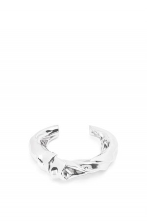 Silver Jewellery Loewe Medium nappa twist cuff in sterling silver Mujer Plateadas | 087AJZUFL