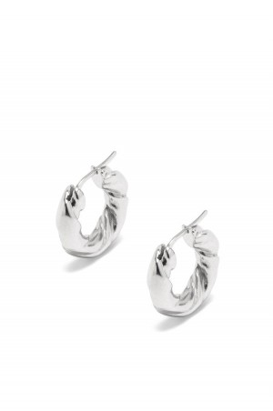 Silver Jewellery Loewe Nappa twist earrings in sterling silver Mujer Plateadas | 508MQYGVF