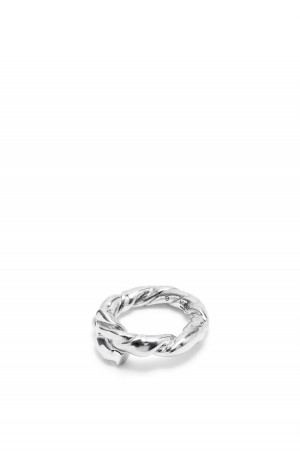 Silver Jewellery Loewe Nappa twist ring in sterling silver Mujer Plateadas | 684TRPAID