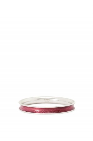 Silver Jewellery Loewe Wave bangle in sterling silver and enamel Mujer Fucsia | 780KWSBTZ