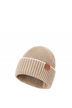 Sombreros Loewe Beanie in linen and cotton Hombre Beige Blancas | 135MXTBJK