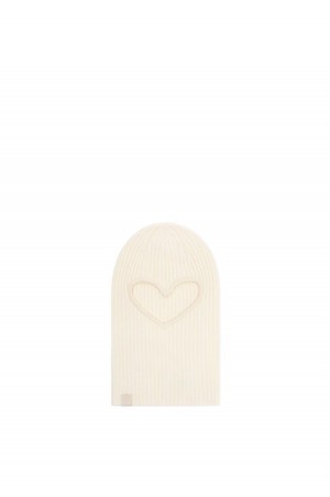 Sombreros Loewe Heart balaclava in. wool Hombre Blancas Blancas | 390IMZNST