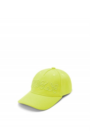 Sombreros Loewe Logo cap in canvas Hombre Amarillo | 187NPTBWX