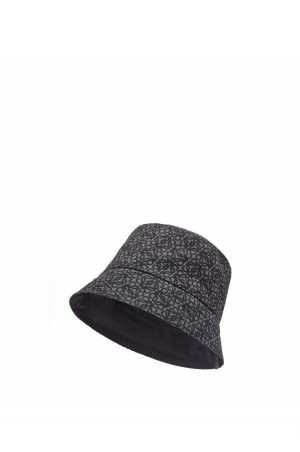 Sombreros Loewe Reversible Anagram bucket hat in jacquard and nylon Hombre Negras | 184WONQUC