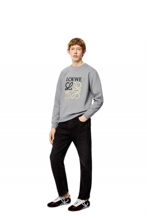 Sudaderas Loewe Anagram sweatshirt in cotton Hombre Gris | 273FTDGBJ