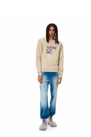 Sudaderas Loewe Anagram sweatshirt in cotton Hombre Gris | 156XWUYLK