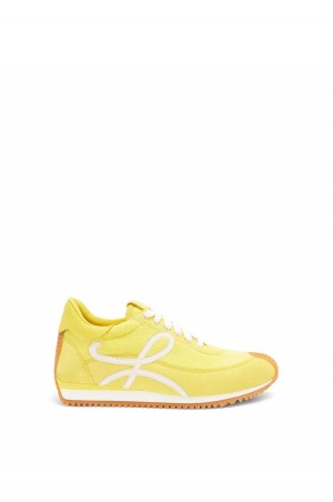 Zapatillas Loewe Flow runner in terry cloth and suede Mujer Amarillo | 961GZFPXR