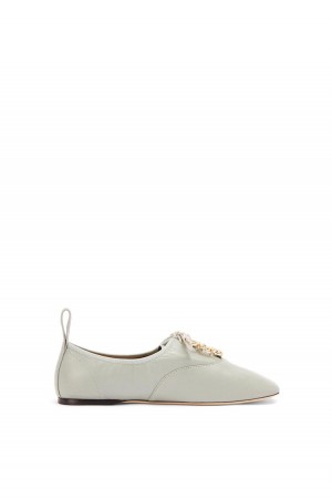 Zapatos Planos Loewe Anagram soft derby in lambskin Mujer Gris | 170NSZYLX