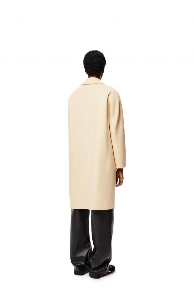 Abrigos Loewe Anagram coat in wool and cashmere Mujer Milk | 304QVAURJ