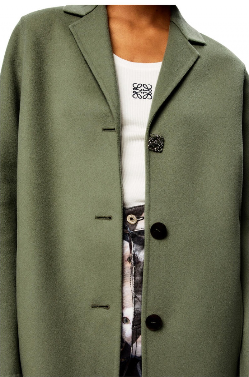 Abrigos Loewe Anagram coat in wool and cashmere Mujer Sage | 168URZEIV