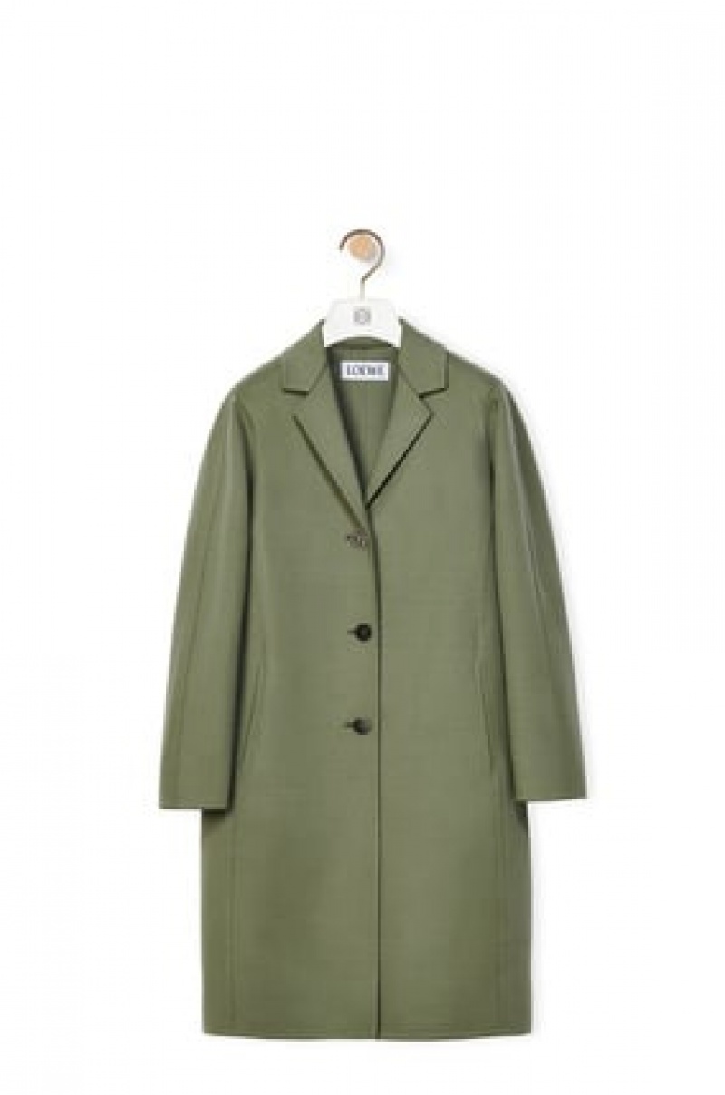 Abrigos Loewe Anagram coat in wool and cashmere Mujer Sage | 168URZEIV