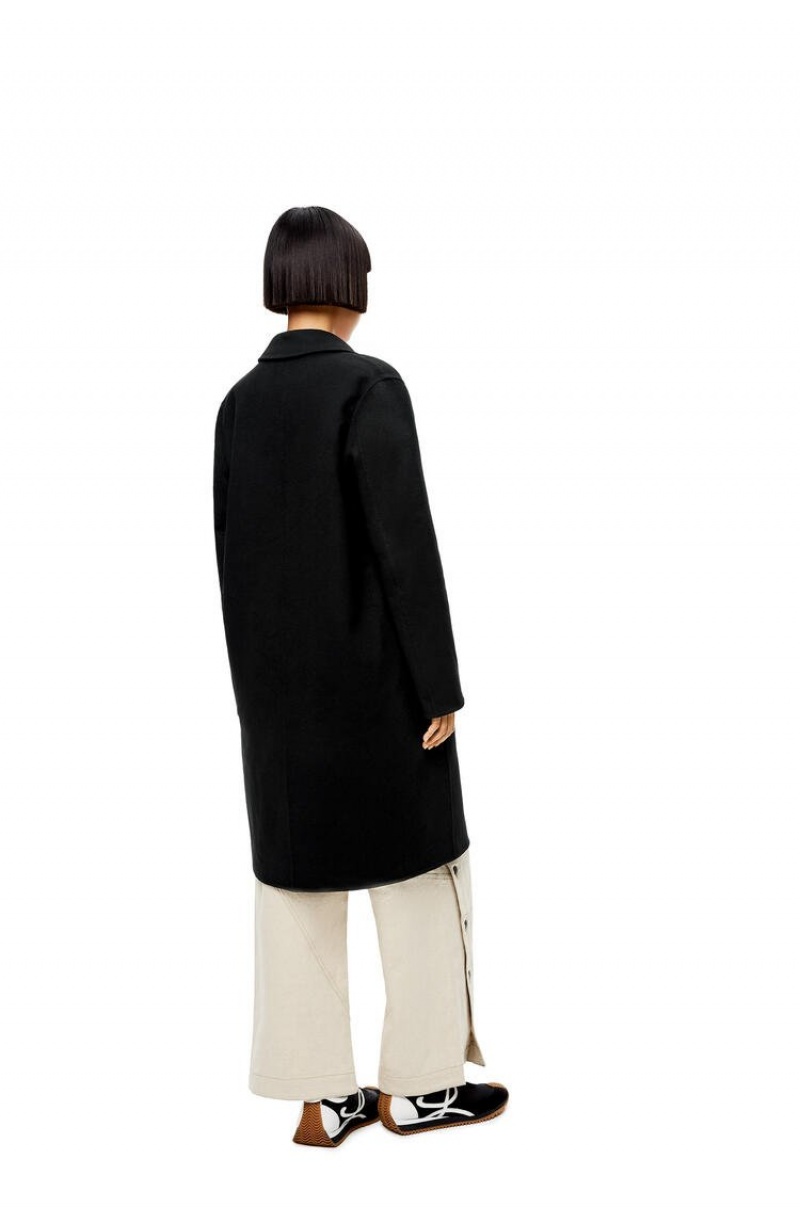 Abrigos Loewe Anagram coat in wool and cashmere Mujer Negras | 024JVCIOM