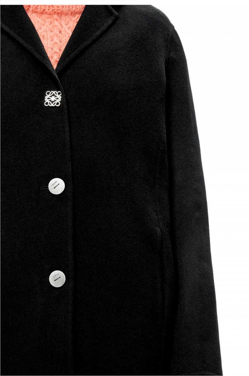 Abrigos Loewe Anagram coat in wool and cashmere Mujer Negras | 024JVCIOM