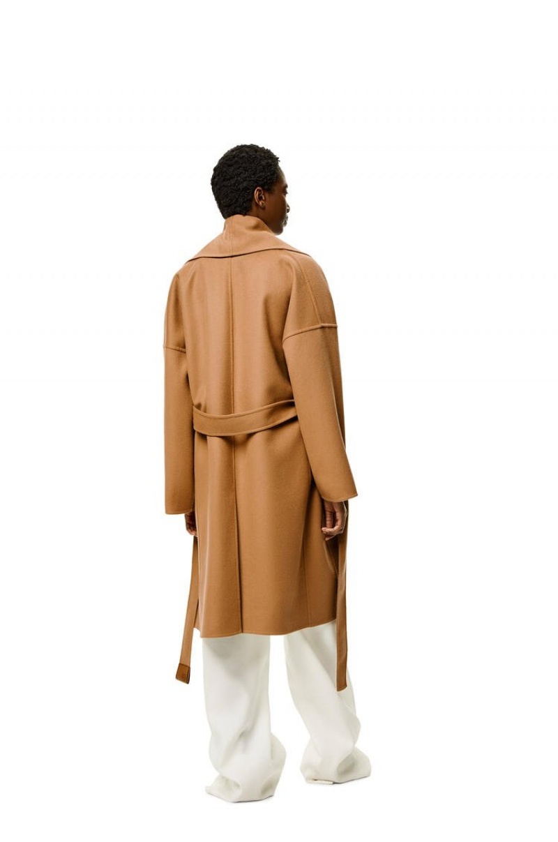 Abrigos Loewe Belted coat in wool and cashmere Mujer Camel | 039LSXYED