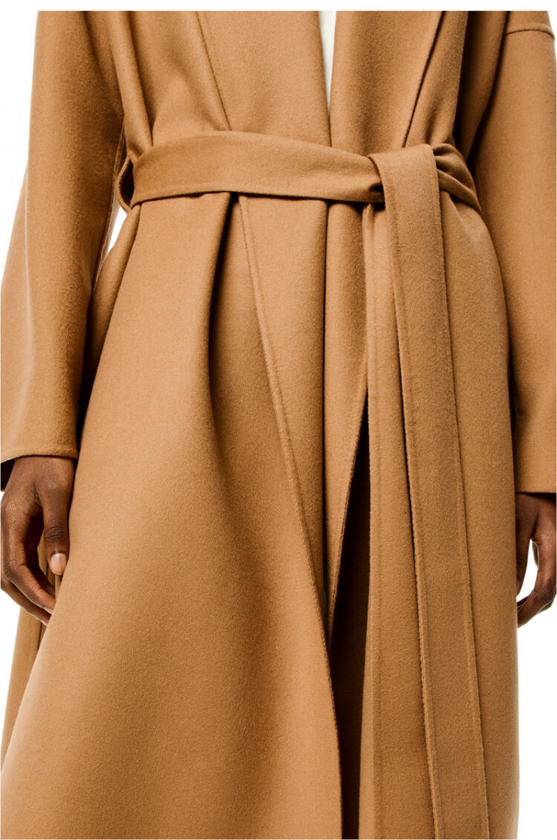 Abrigos Loewe Belted coat in wool and cashmere Mujer Camel | 039LSXYED