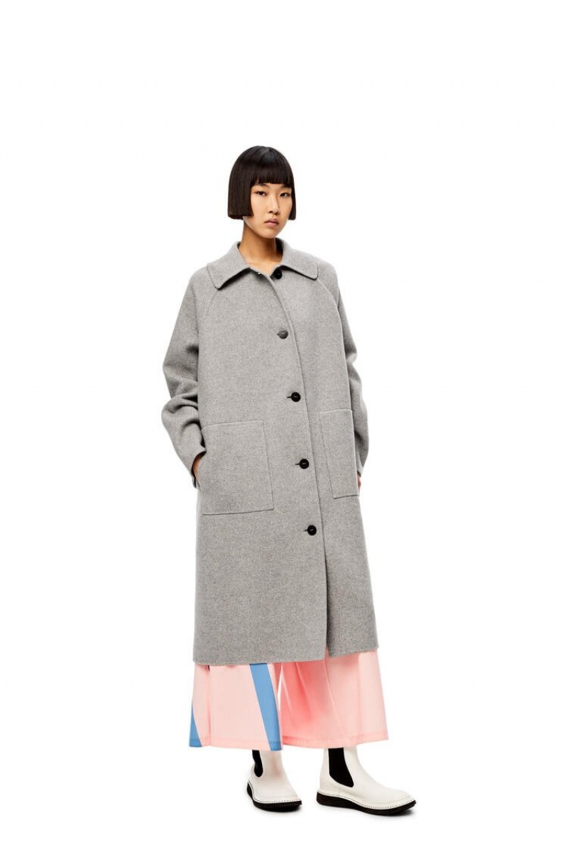 Abrigos Loewe Coat in cashmere Mujer Gris | 469VEURSX