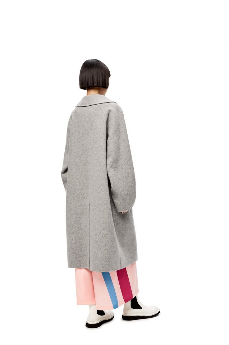 Abrigos Loewe Coat in cashmere Mujer Gris | 469VEURSX