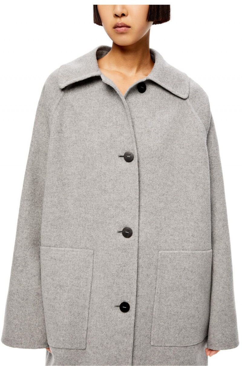 Abrigos Loewe Coat in cashmere Mujer Gris | 469VEURSX