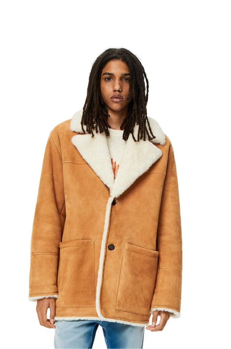 Abrigos Loewe Coat in shearling Hombre Blancas | 613JOQZGT