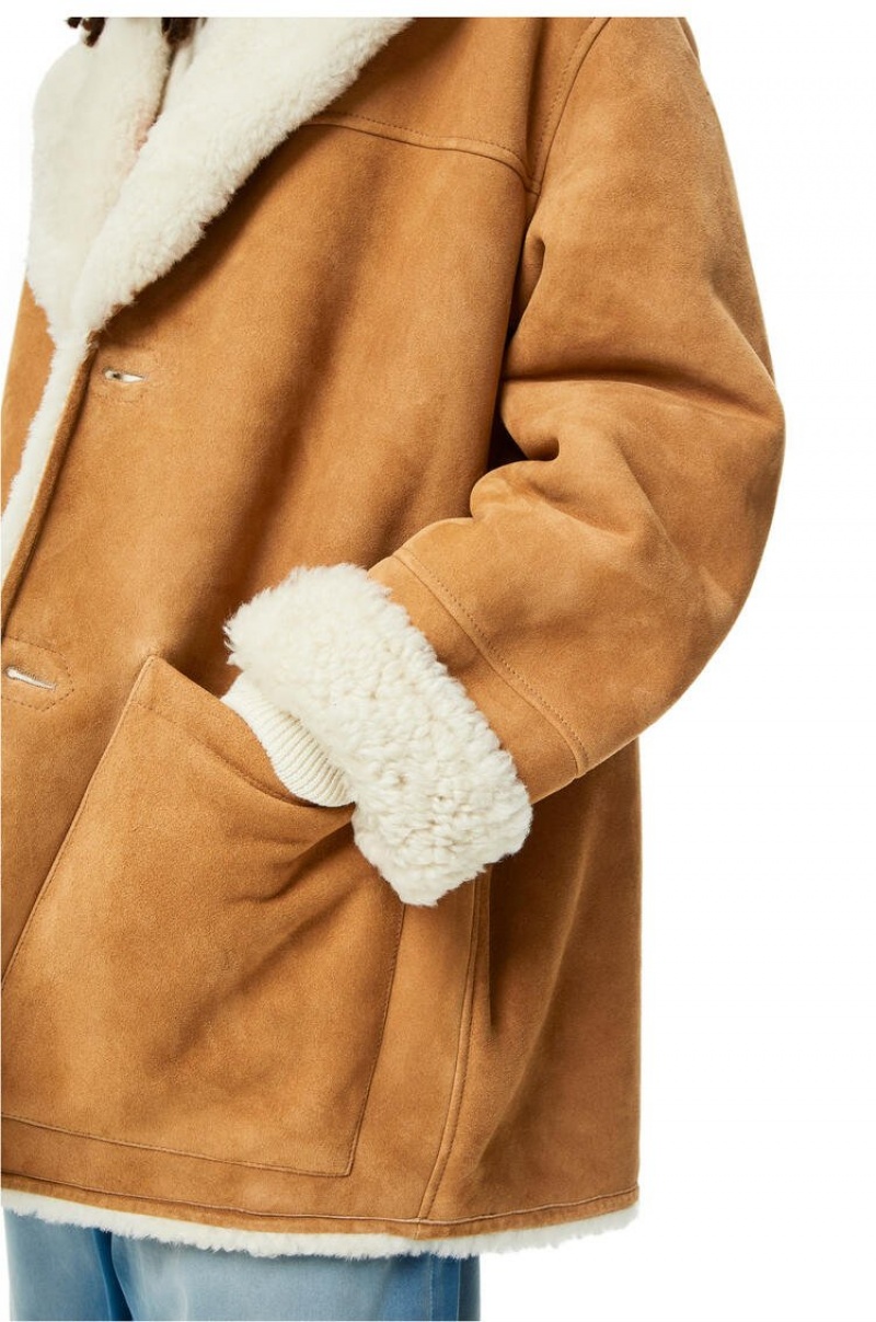 Abrigos Loewe Coat in shearling Hombre Blancas | 613JOQZGT