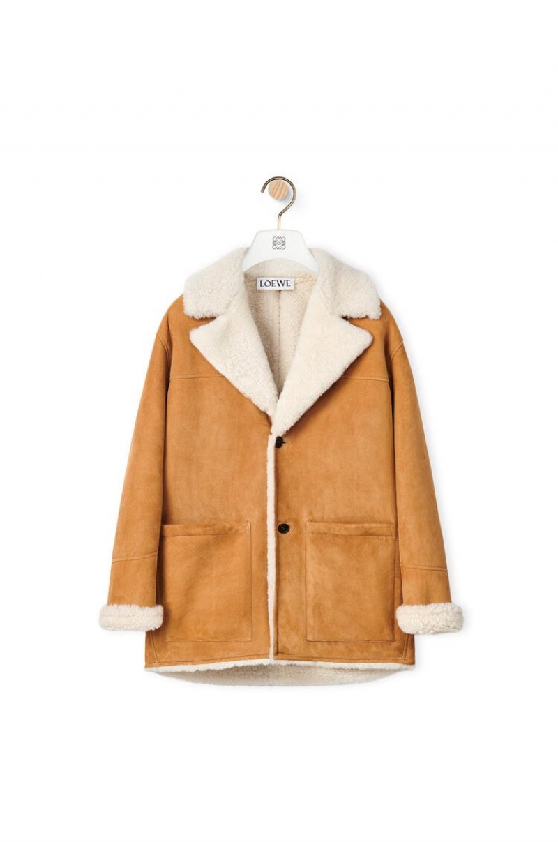 Abrigos Loewe Coat in shearling Hombre Blancas | 613JOQZGT