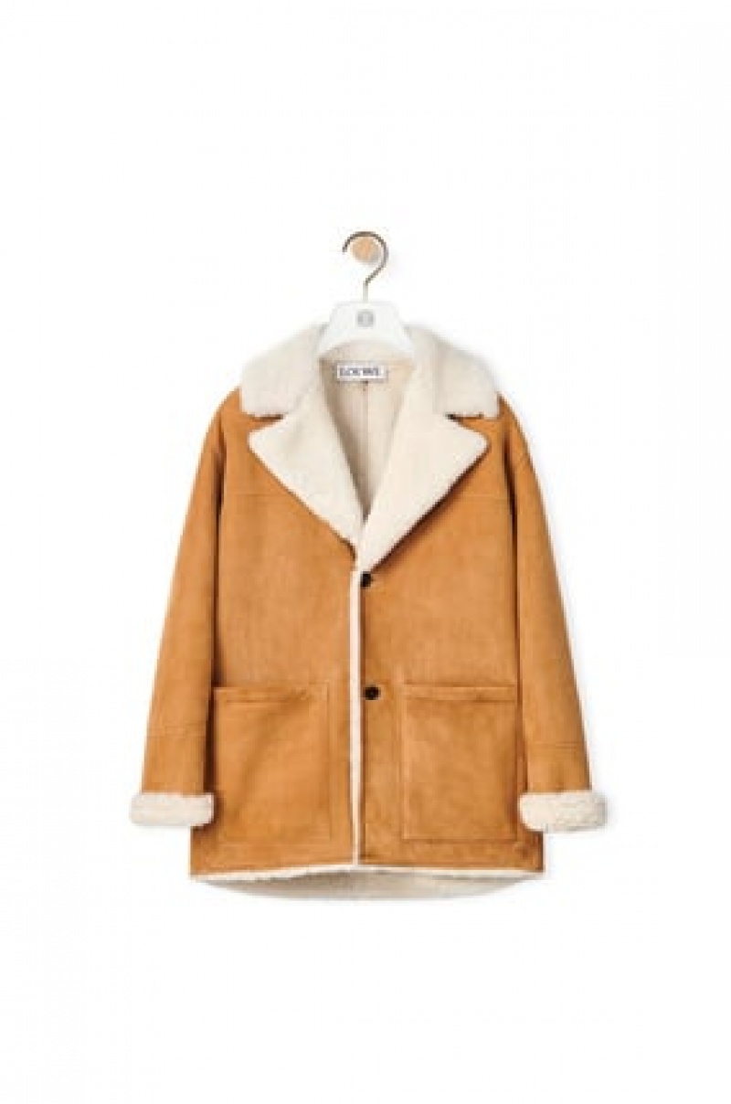 Abrigos Loewe Coat in shearling Hombre Blancas | 613JOQZGT