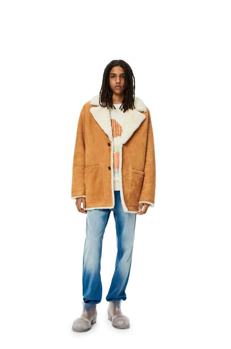 Abrigos Loewe Coat in shearling Hombre Blancas | 613JOQZGT