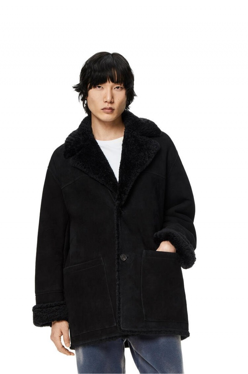 Abrigos Loewe Coat in shearling Hombre Negras | 167OBWETH