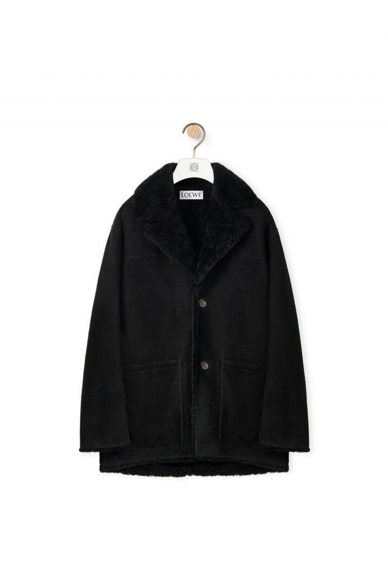 Abrigos Loewe Coat in shearling Hombre Negras | 167OBWETH