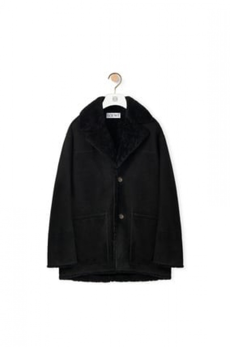 Abrigos Loewe Coat in shearling Hombre Negras | 167OBWETH