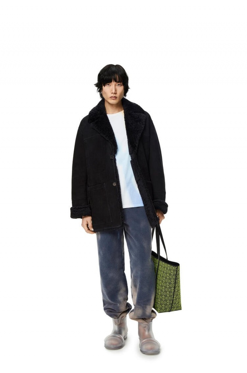 Abrigos Loewe Coat in shearling Hombre Negras | 167OBWETH