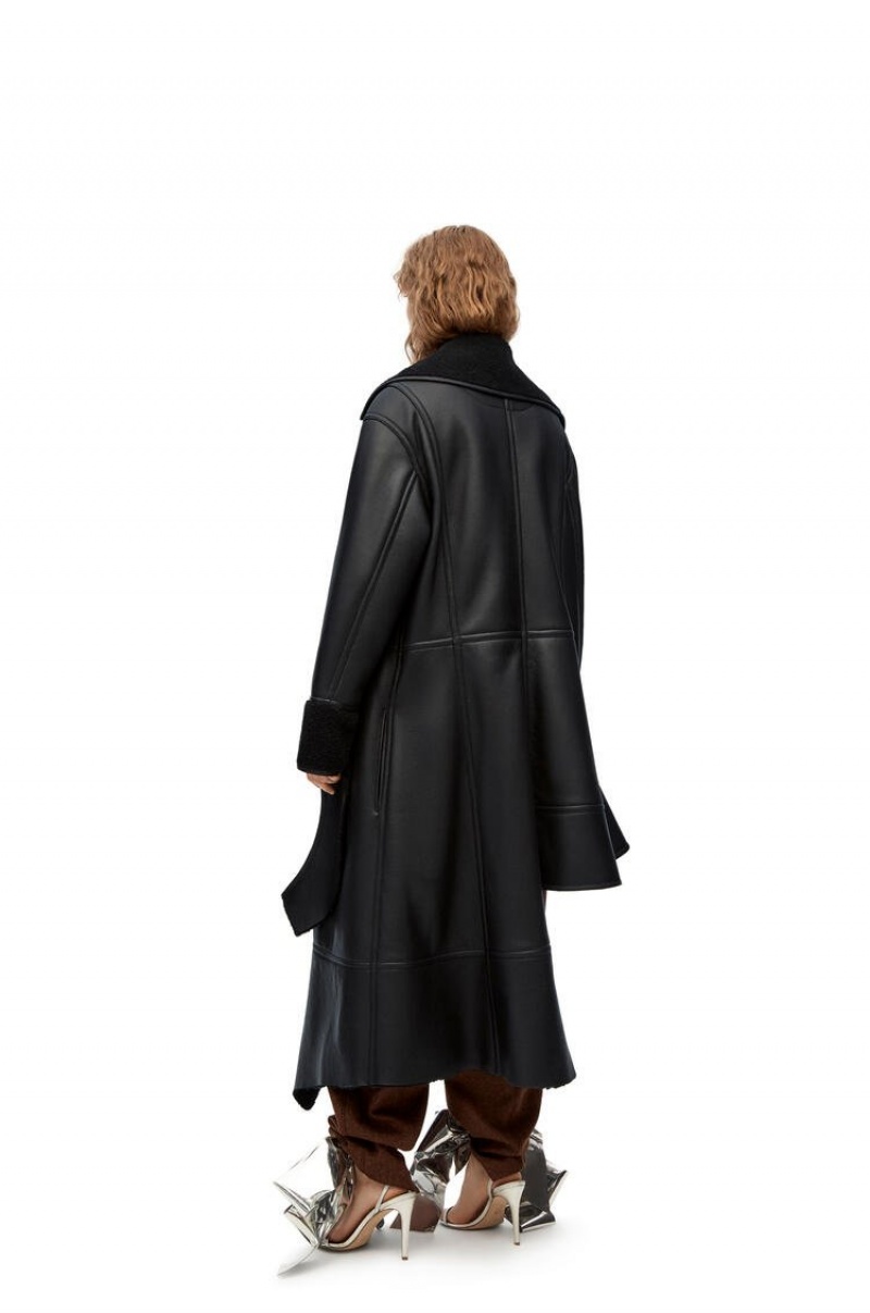 Abrigos Loewe Deconstructed coat in shearling Mujer Negras | 364HLQINV