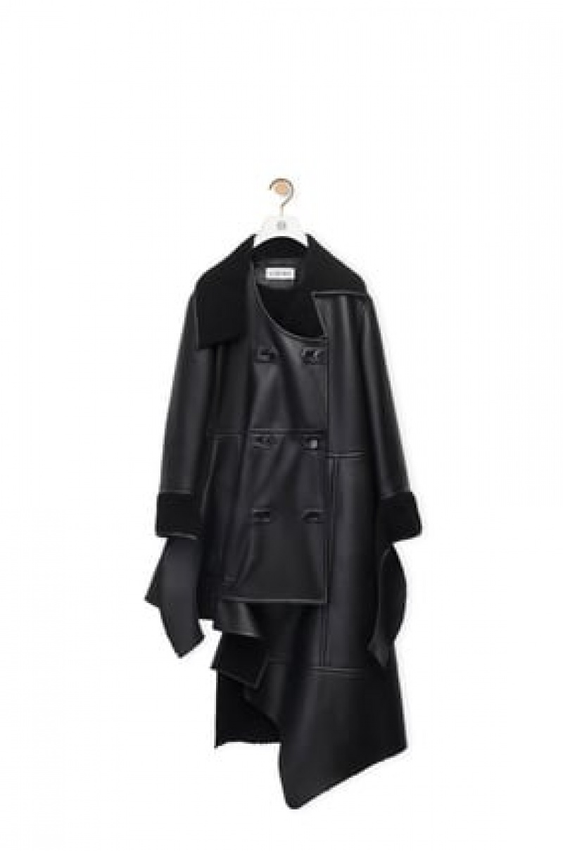 Abrigos Loewe Deconstructed coat in shearling Mujer Negras | 364HLQINV