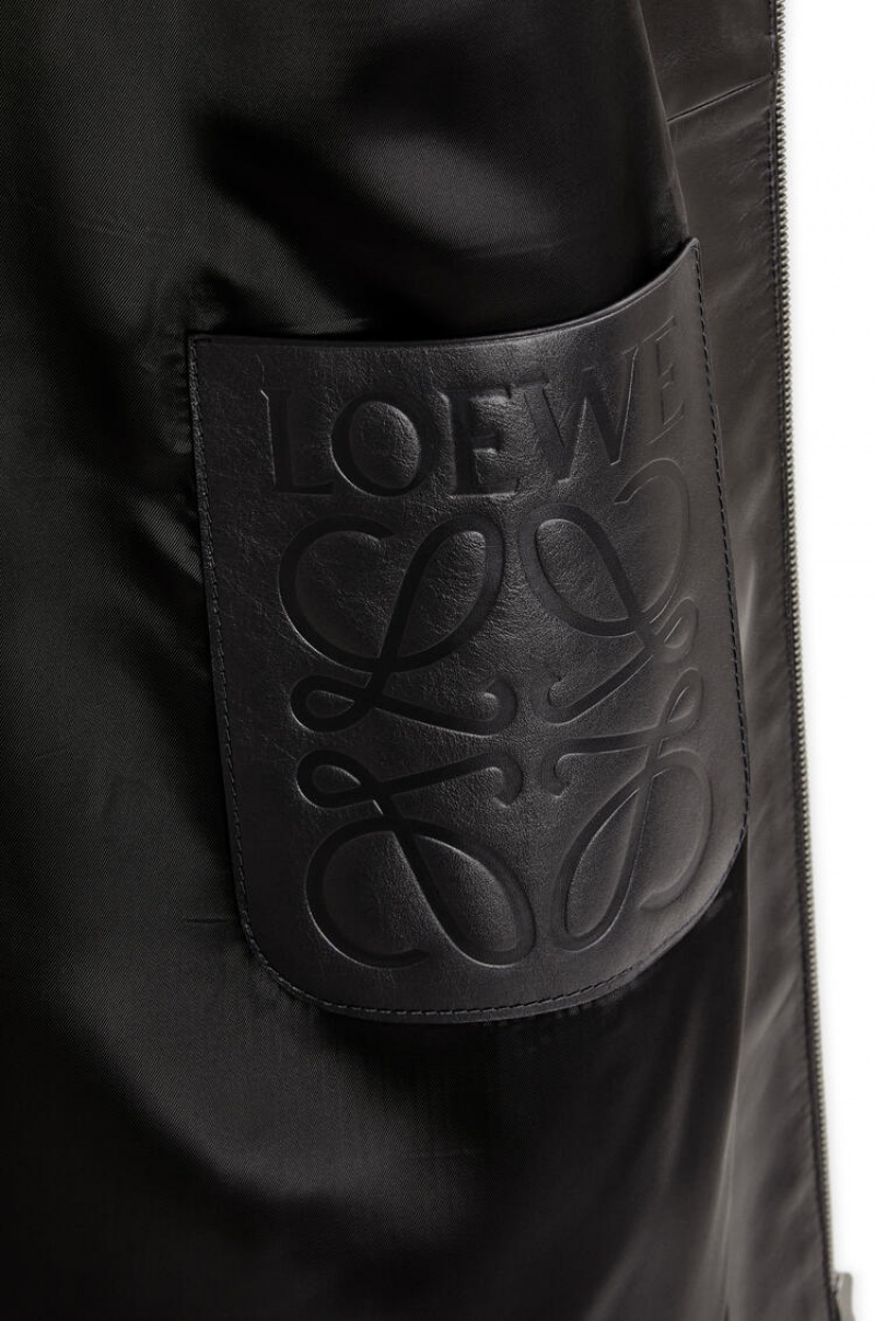 Abrigos Loewe Encapuchado coat in nappa Hombre Negras | 497WKMOTF