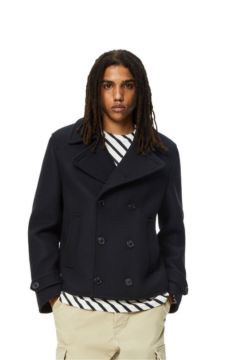 Abrigos Loewe Peacoat in wool Hombre Negras | 194HLBCPQ