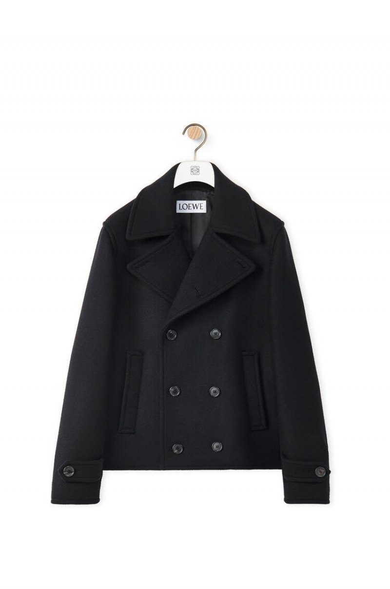 Abrigos Loewe Peacoat in wool Hombre Negras | 194HLBCPQ