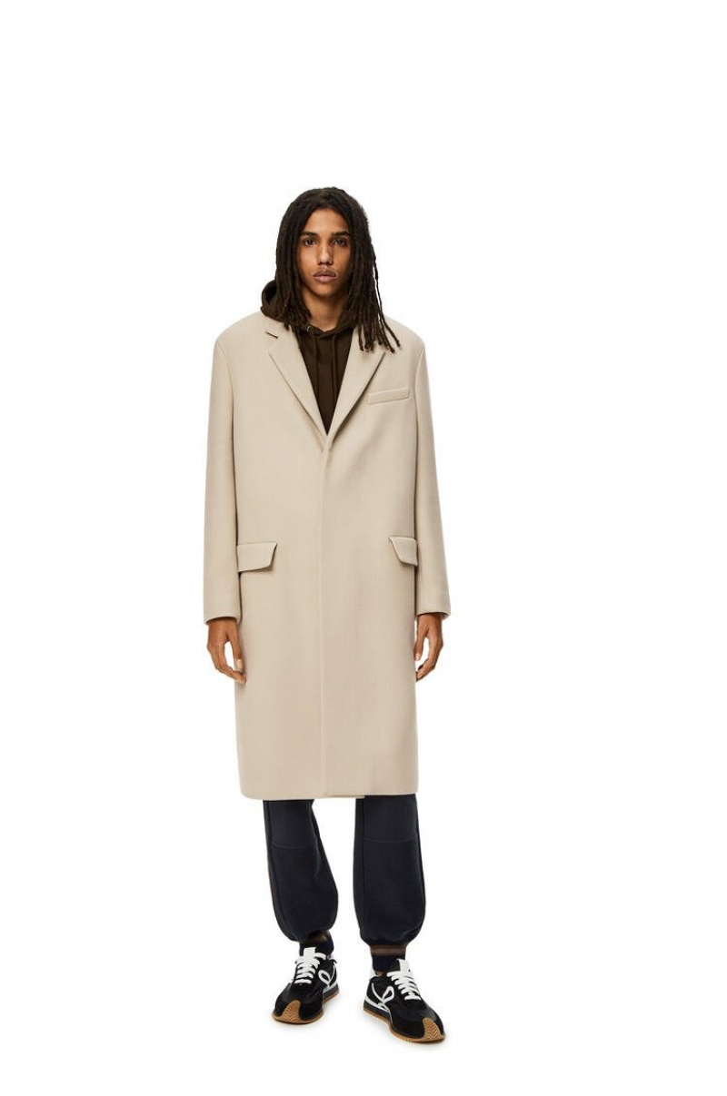 Abrigos Loewe Single breasted coat in wool Hombre Quartz | 547AGOYES