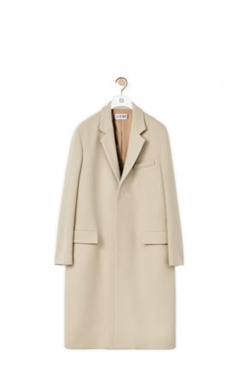 Abrigos Loewe Single breasted coat in wool Hombre Quartz | 547AGOYES