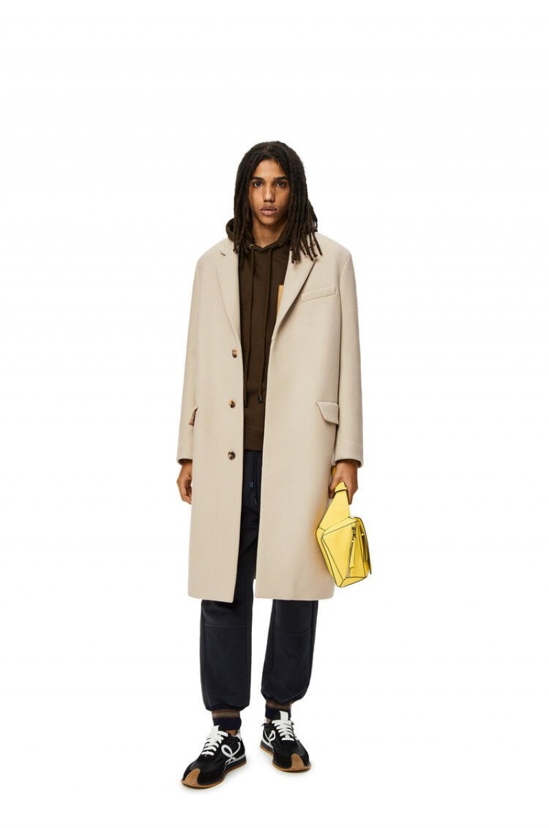 Abrigos Loewe Single breasted coat in wool Hombre Quartz | 547AGOYES