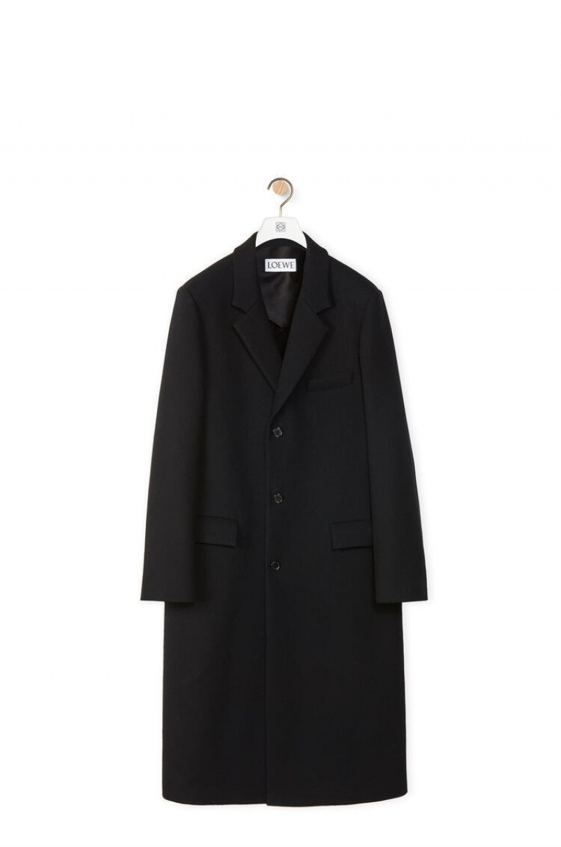 Abrigos Loewe Single breasted coat in wool Hombre Negras | 278IWLOQH