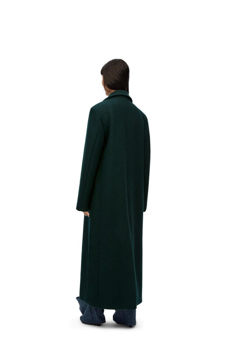 Abrigos Loewe Single breasted coat in wool and cashmere Mujer Verde | 203RPVYMJ