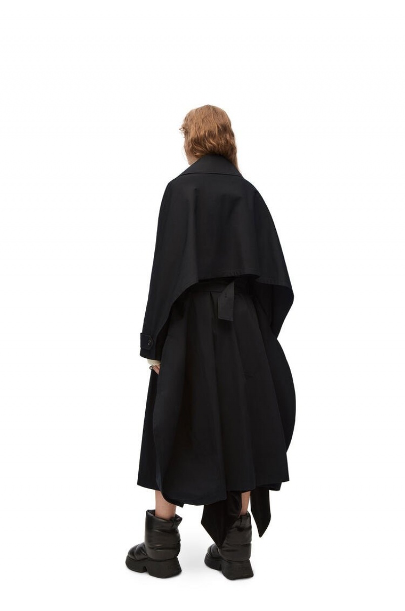 Abrigos Loewe Trench coat in cotton Mujer Negras | 308TOWYHS