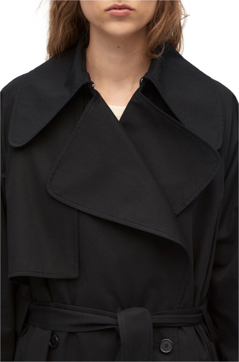 Abrigos Loewe Trench coat in cotton Mujer Negras | 308TOWYHS