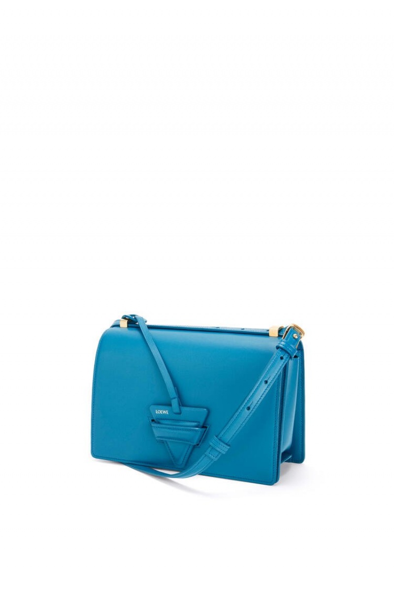 Bolsa De Hombro Loewe Barcelona bag in silk calfskin Mujer Azules | 697ZLAMEJ