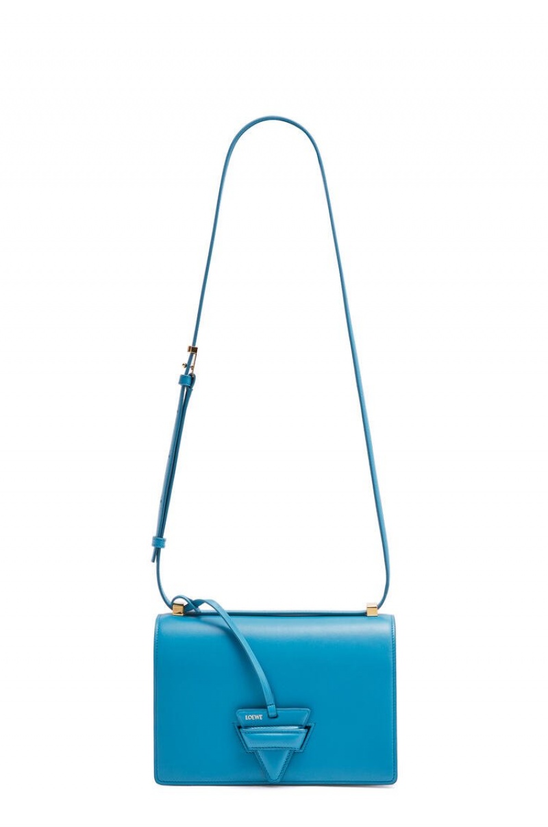 Bolsa De Hombro Loewe Barcelona bag in silk calfskin Mujer Azules | 697ZLAMEJ