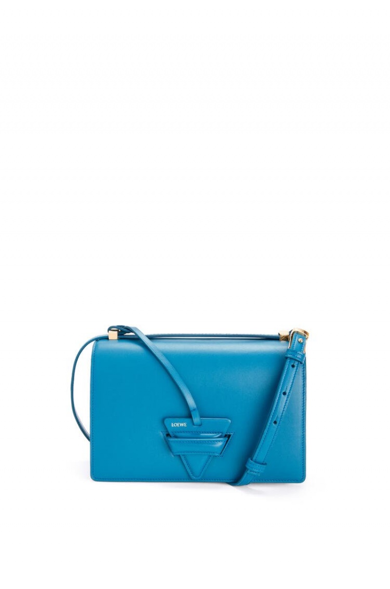 Bolsa De Hombro Loewe Barcelona bag in silk calfskin Mujer Azules | 697ZLAMEJ