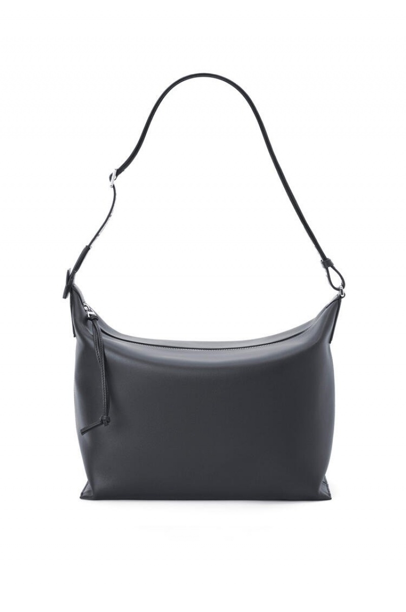 Bolsa De Hombro Loewe Cubi Crossbody bag in supple smooth calfskin and jacquard Hombre Azul Marino Oscuro | 654DKLGIV